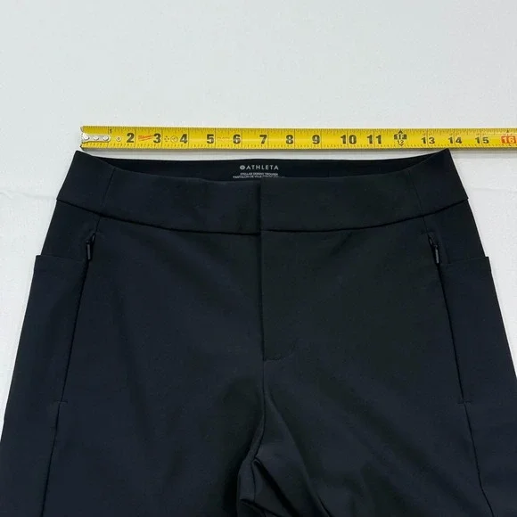 Athleta Stellar Skinny Trouser Ankle Pants Womens 4 Black Commute Work Travel - Picture 2 of 13